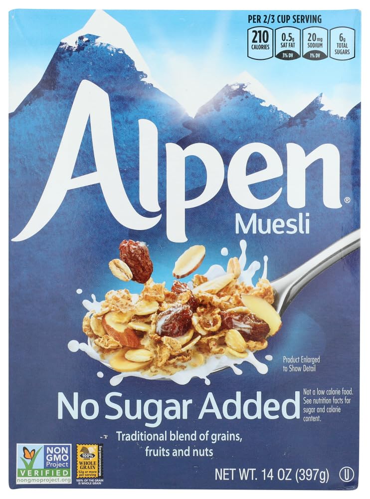 Product image of Alpen Muesli Cereal No Sugar Added 14 oz Boxes 14 oz Pack of 3